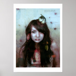 Poster tonalités de bleu de nature de fille