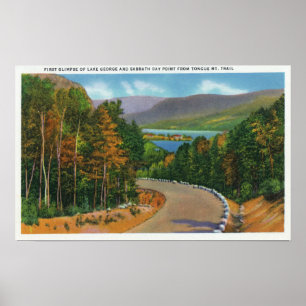 Poster Tongue Mt Trail Vue de Sabbath Day Point et