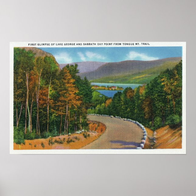 Poster Tongue Mt Trail Vue de Sabbath Day Point et (Devant)