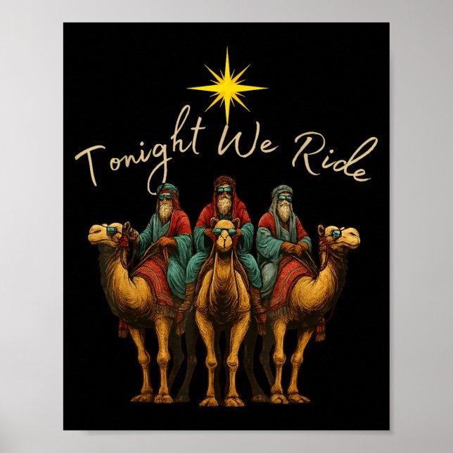 Poster Tonight We Ride Three Wise Men Christmas Nativity  (Devant)