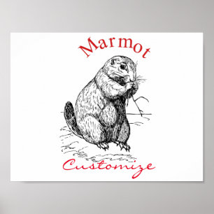 Poster Tonnerre_Cove d'animal de marmotte cuite
