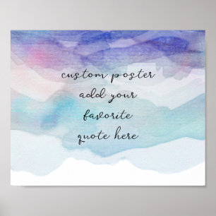 Poster tons bleu aquarelle art ajouter votre devis