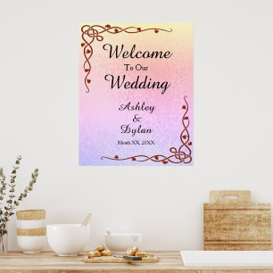 Poster Tons d'automne Shimmer rose pourpre Accueil