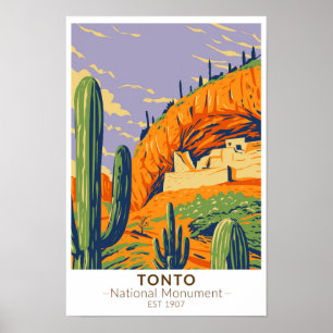 Poster Tonto National Monument Arizona Vintage