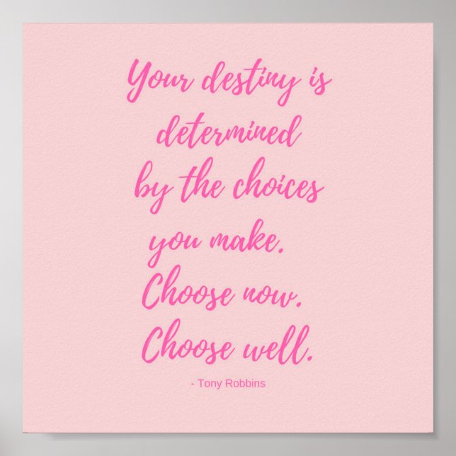 Poster Tony Robbins Citation de destinée inspirationnelle (Devant)
