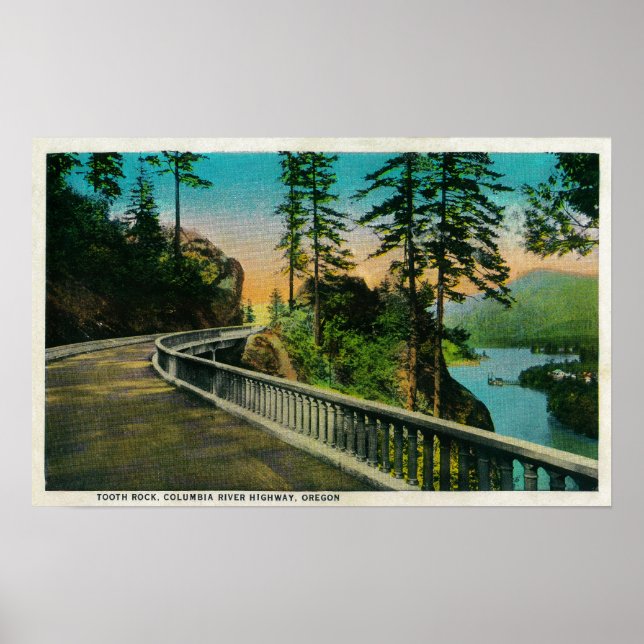 Poster Tooth Rock sur Columbia River River, OU (Devant)