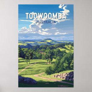 Poster Toowoomba Australia Travel Art Vintage