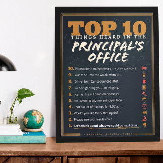 Poster Top 10 des citations drôles de bureau du directeur