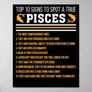 Poster Top 10 Signs To Spot A True Pisces