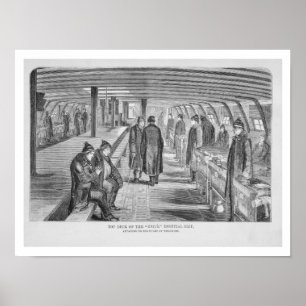 Poster Top Deck du navire hospitalier "Unite" attaché à