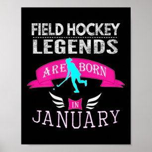 Poster Top Girls Field Hockey Légende Née en Janvier Cade