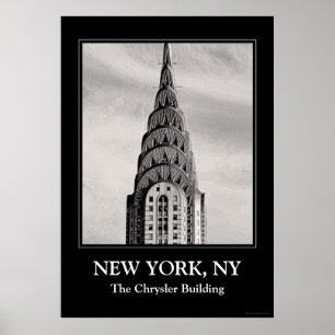 Poster Top of the Chrysler Building NYC - B&W