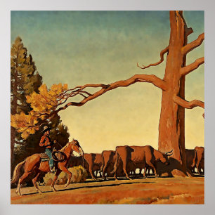 Poster "Top of the Ridge" Western Art de Maynard Dixon
