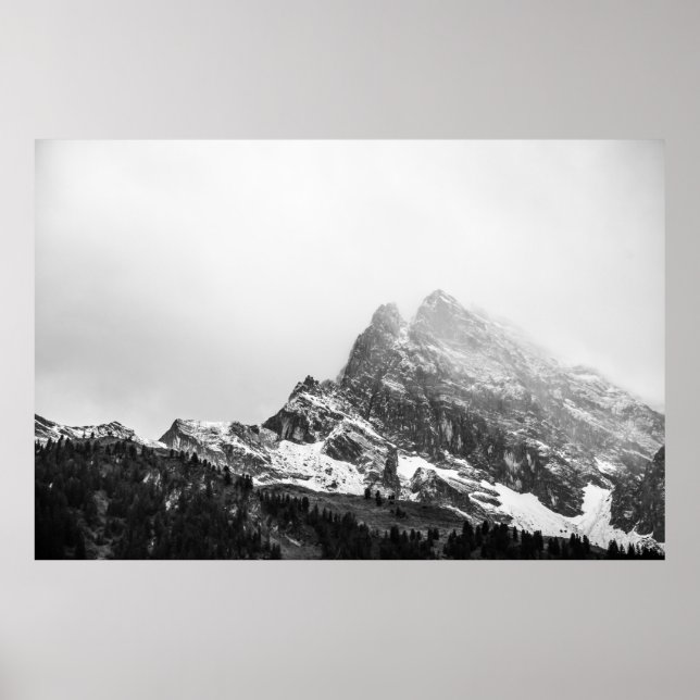 POSTER TOP VIEW OF SNOWY MOUNTAIN (Devant)