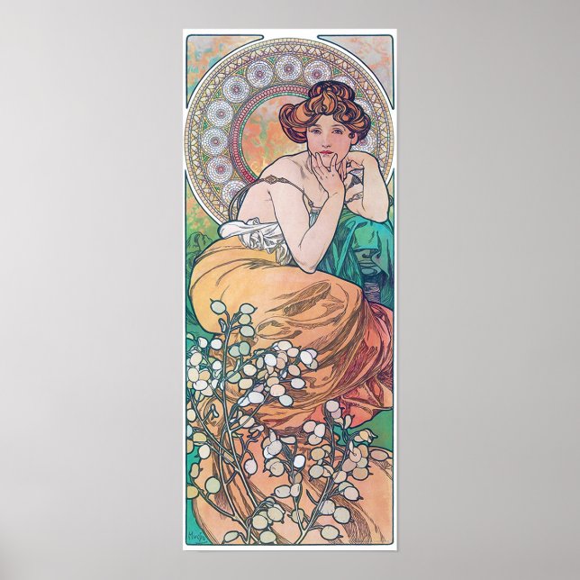 Poster Topaz (Quatre Bijoux), Alphonse Mucha (Devant)