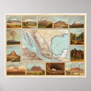 Poster Topographie du Mexique