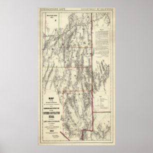 Poster Topographie du sud du Nevada