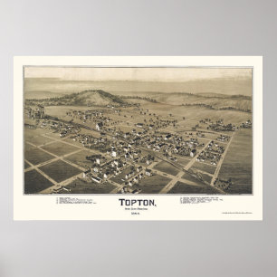 Poster Topton, carte panoramique de PA - 1893