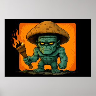 Poster Torch & Temper – Conception de bête champignon