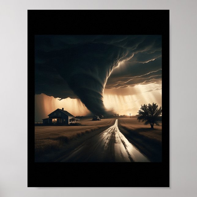 Poster Tornade Chaser Tornado Twister Météorologue (Devant)