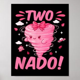 Poster Tornado 2 année fille Anniversaire Deux Nado 2ème 