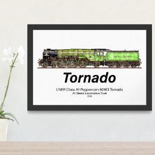 Poster Tornado Vintage Steam Train Anglais Locomotive