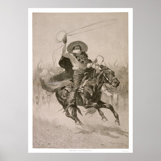Poster Toro, Toro par Frederic Remington (Devant)