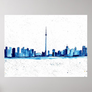 Poster Toronto Canada Skyline Vintage CN Tower