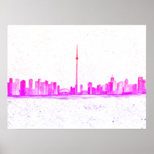 Poster Toronto Canada Skyline Vintage CN Tower