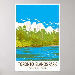 Poster Toronto Islands Park Travel Art Vintage