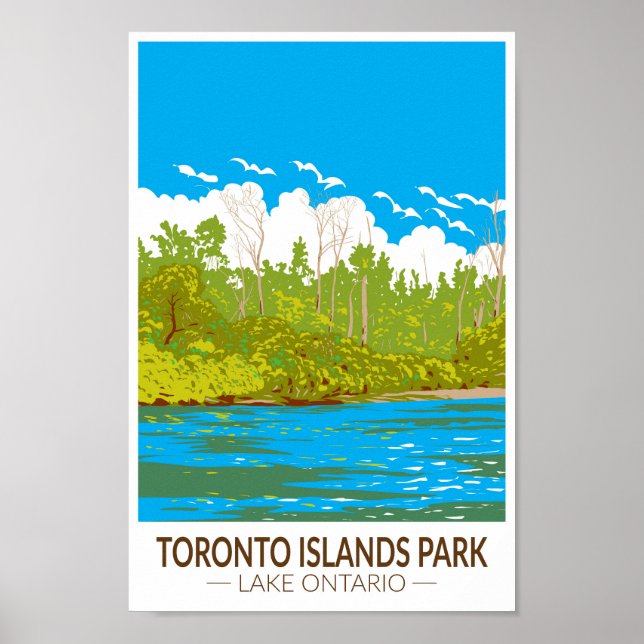 Poster Toronto Islands Park Travel Art Vintage (Devant)