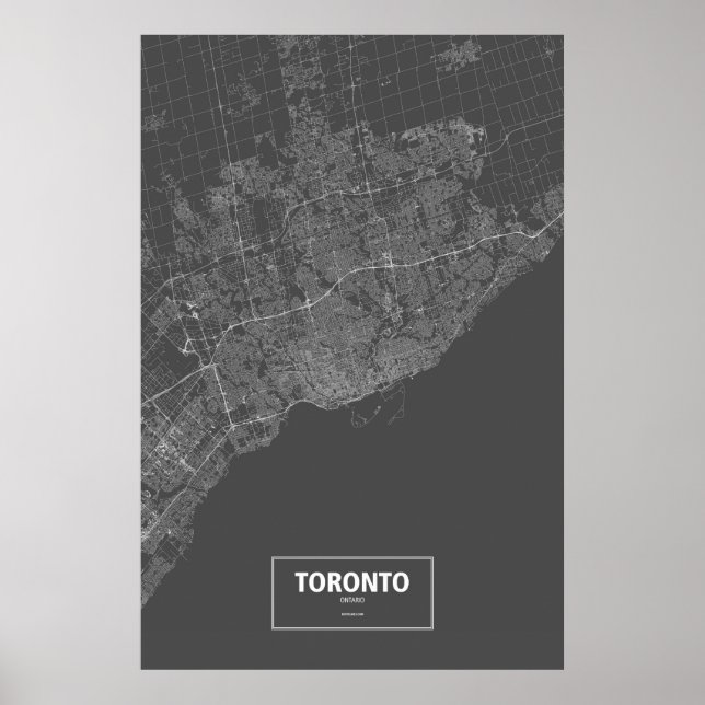 Poster Toronto (Ontario) (blanc sur noir) (Devant)
