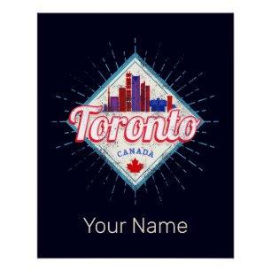 Poster Toronto Skyline Ontario Retro Canada Vintage