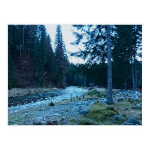 Poster Torrent de montagne impétueux – Nature sauvage Rou