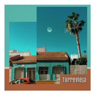 Poster Torrevieja en Orange et Turquoise