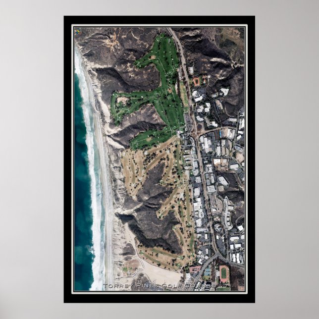 Poster Torrey Pines Golf Course Californie Satellite Cart (Devant)