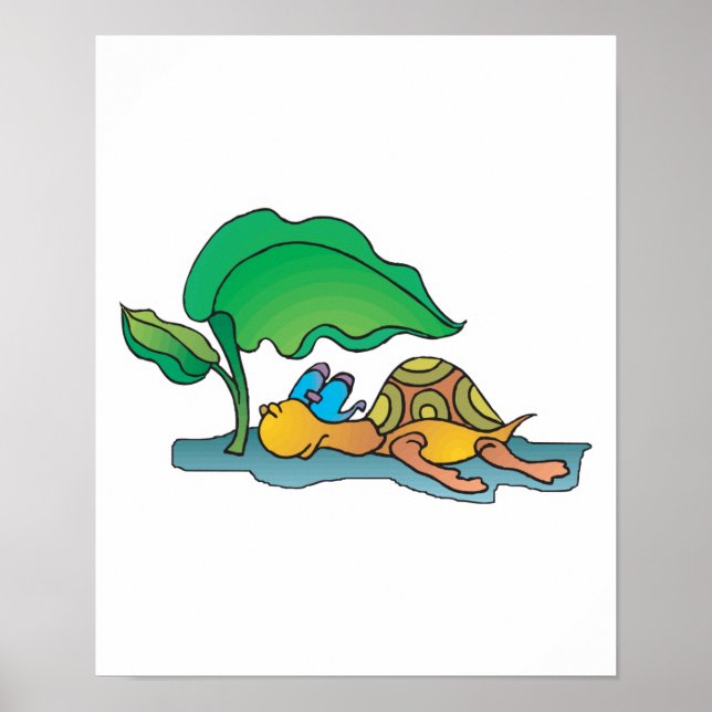 Poster tortue au repos (Devant)