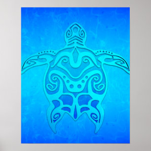 Poster Tortue bleue