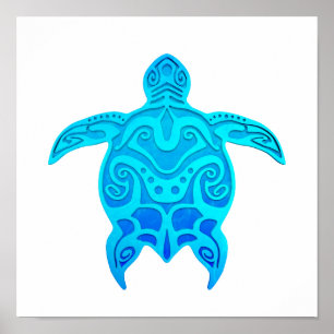 Poster Tortue bleue