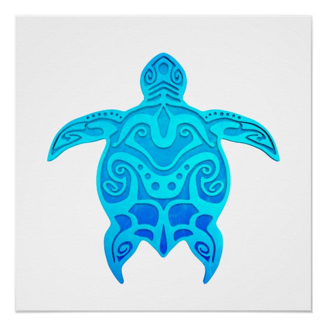 Poster Tortue bleue (Devant)