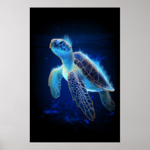 Tortue bleue Ethereal sous l'eau