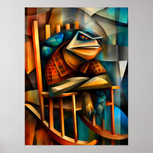 Poster Tortue charmeuse – Fauteuil à bascule de grincheux