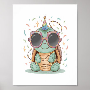 Poster Tortue cool