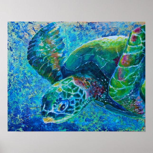 Poster Tortue de mer (Devant)