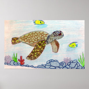 Poster tortue de mer