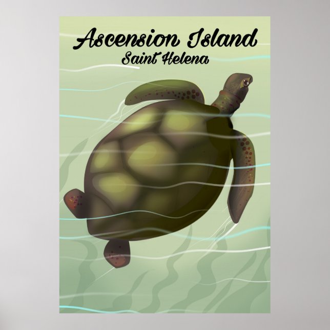 Poster Tortue de mer de l'île de l'Ascension (Devant)