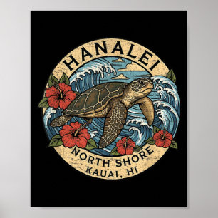 Poster Tortue de mer Hei Kauai Hawaï vacances hawaïen