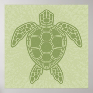 Poster Tortue de mer verte