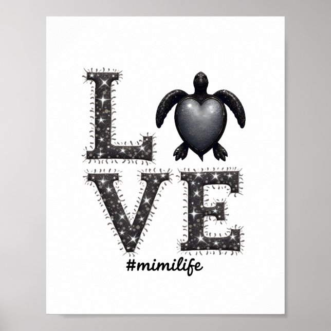 Poster Tortue grand-mère - Love Mimi Life Tortue de mer,  (Devant)