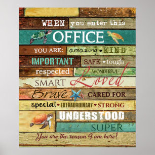 Poster Tortue - Lorsque Vous Entrez Dans Ce Bureau